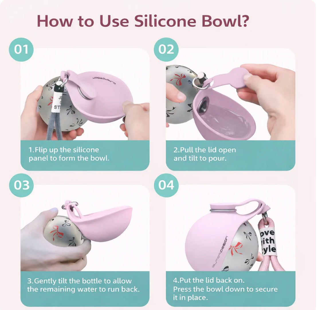 BuddySip⢠Dog Water Bottle with Bowl